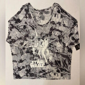 Rock & Republic Star Wars Tie Dye Graphic Glittery T-shirt Size 2X NWT